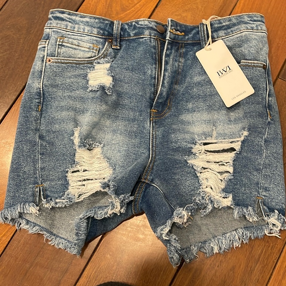 cute ripped denim jean shorts